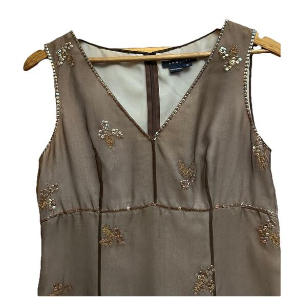 ARGENTI Dress Women’s Size 8 Silk Sheath Lined Sleeveless Sequined Cocktail - Picture 5 of 12